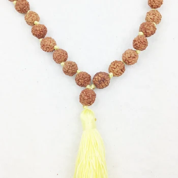 Ожерелье из бусин 108 Мала, желтая кисточка, ожерелье для медитации йоги