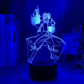 Аниме Fairy Tail Светодиодный светильник для спальни Декоративный ночник для детей Подарок на День рождения Манга Fairy Tail Natsu 3d Прикроватная лампа