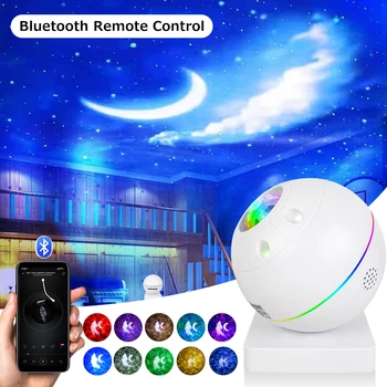 Проектор Galaxy Night Light Bluetooth RGB Звездный светодиодный ночник с голосовым управлением, прикроватный ночник для домашнего декора комнаты