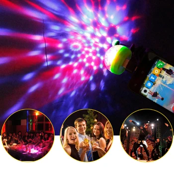 Мини-USB светодиодная подсветка для дискотеки, маленький портативный светодиодный волшебный шар, совместимый с телефонами / планшетами / ноутбуками для семейных вечеринок