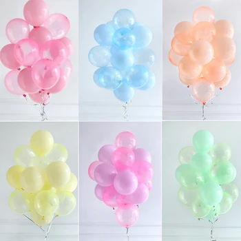 15 шт./лот 10-дюймовые хрустальные воздушные шары Красочные Прозрачные латексные воздушные шары Декор для вечеринки по случаю Дня рождения Свадьба Лето Macaron Globals