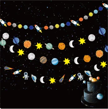 Новый Баннер на тему космического пространства, НЛО, Космический корабль, Космонавт, Овсянка, Подвесной Баннер, Подарки для мальчиков на День рождения для детей