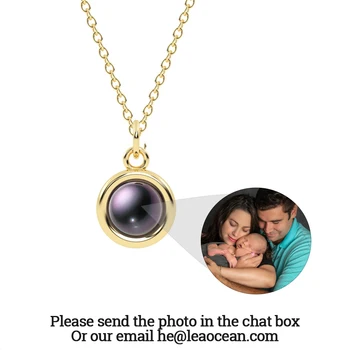 Проекционное ожерелье Подвеска с фотопроекцией на заказ Персонализированные Кольцевые ожерелья с фотографиями Мемориальная фотография Ювелирный подарок для женщин