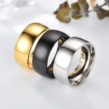 Не выцветает мужское кольцо из титановой стали 18-каратного позолоченного серебряного цвета Простое кольцо из нержавеющей стали Для пары Кольцо Ювелирный подарок