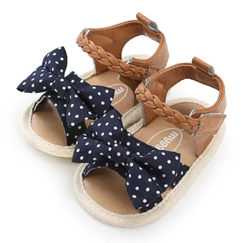 Обувь для маленьких девочек, детская парусиновая обувь с бантом, детская пляжная обувь для прогулок, Первые ходунки, Новые